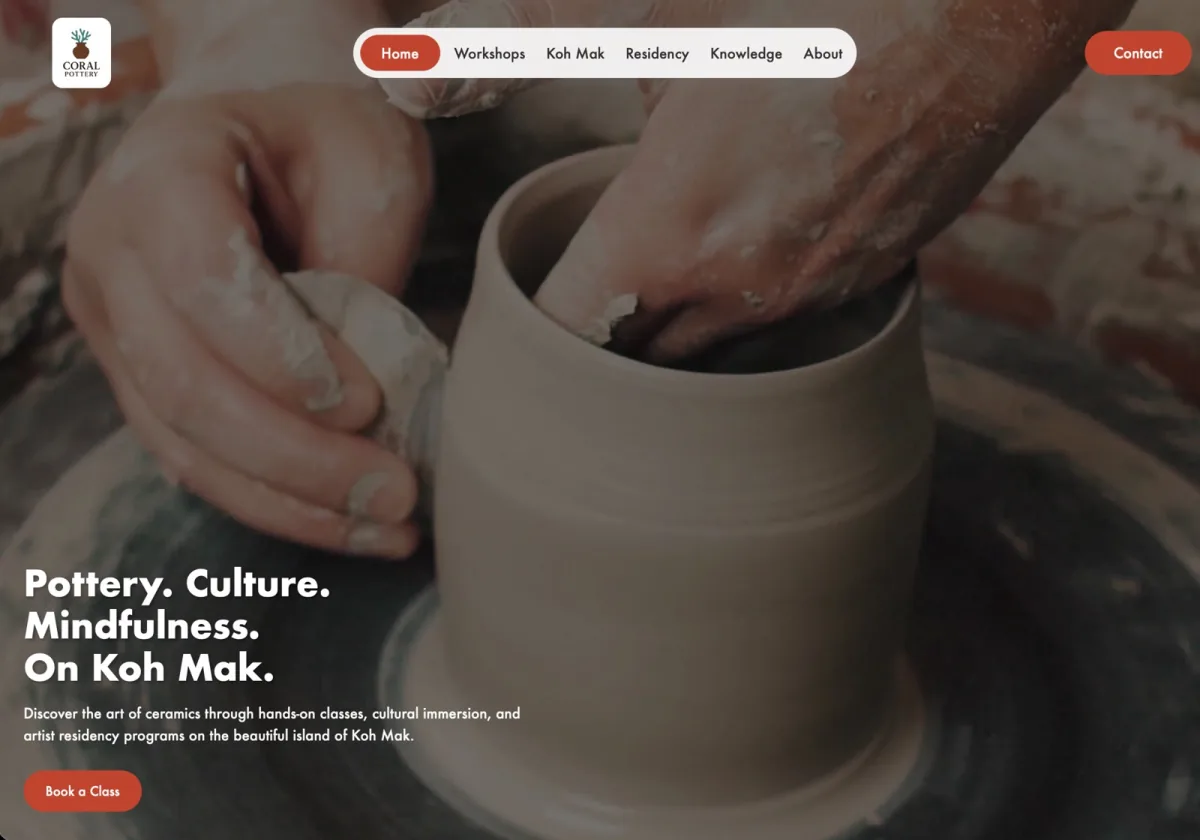 Site d'atelier de céramique