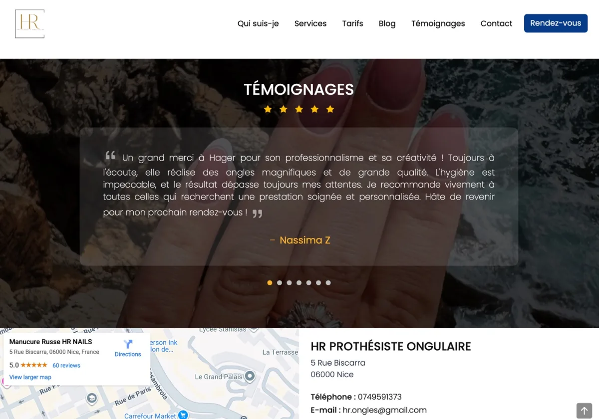 Studio de manucure avec réservation en ligne