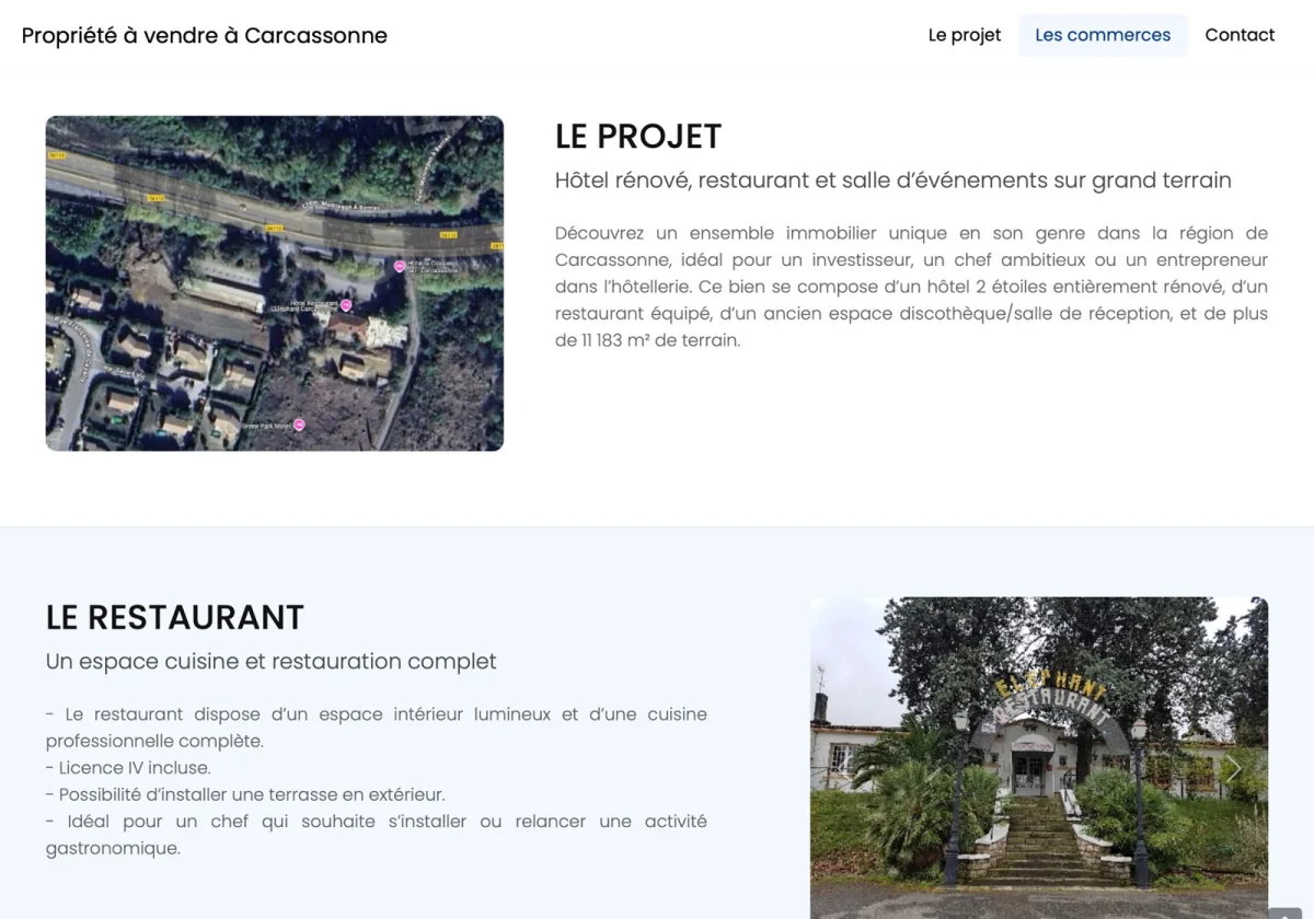 Site web de vente immobilière