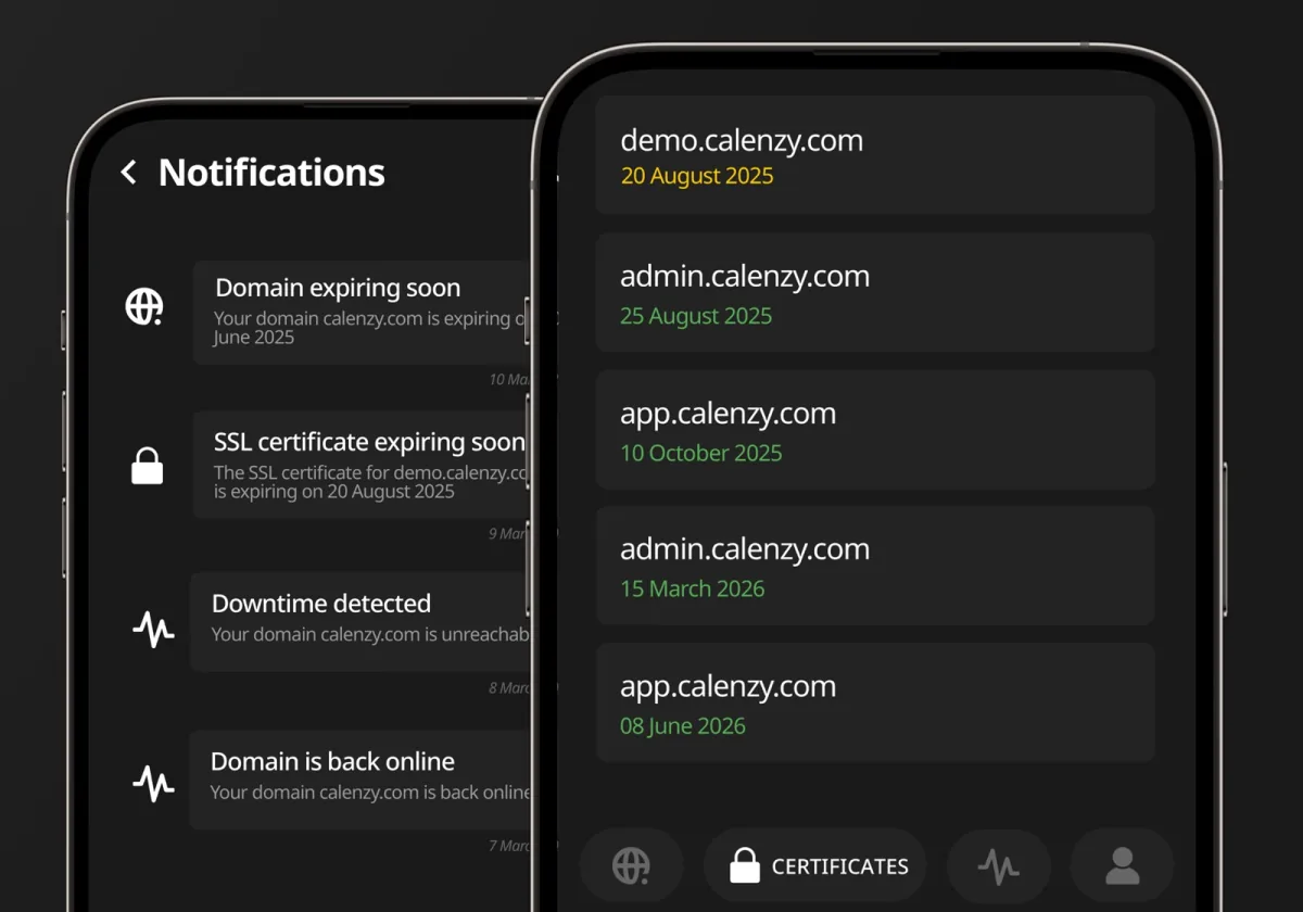 Domaines, SSL et Uptime
