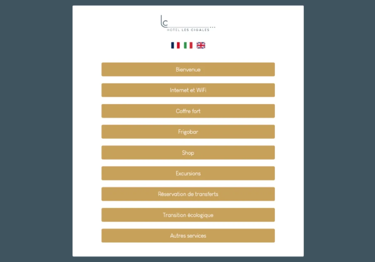 Kit d'accueil numérique pour l'hôtel